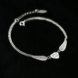 Thai Silver Anklets Love Heart Wings On Leg Summer Accessories