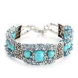 Turquoise Indian Turkey Style Bangles Wrist Band Bracelet for Women Girls