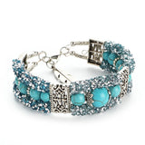 Turquoise Indian Turkey Style Bangles Wrist Band Bracelet for Women Girls