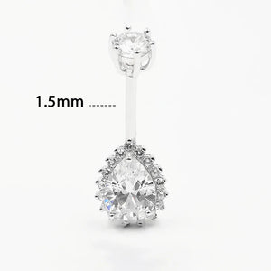 925 Sterling Silver Belly Button Ring Zircon Body Piercing