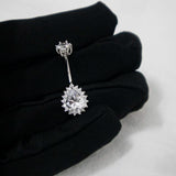 925 Sterling Silver Belly Button Ring Zircon Body Piercing