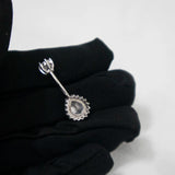 925 Sterling Silver Belly Button Ring Zircon Body Piercing