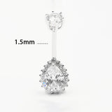 925 Sterling Silver Belly Button Ring Zircon Body Piercing