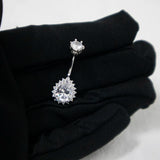 925 Sterling Silver Belly Button Ring Zircon Body Piercing