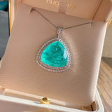 Love Heart Stone Zircon Vintage Retro Pendant Necklace for Women