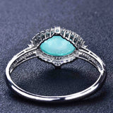 Oval Paraiba Toumaline Stone Crystal Vintage Boho Bangle Bracelet