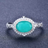Oval Paraiba Toumaline Stone Crystal Vintage Boho Bangle Bracelet