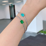 Vintage Boho Tourmaline Stone Bangle Bracelet for Women Gift Jewelry