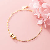 Bow Ankle 925 Sterling Silver Golden Bracelet Leg Chain Foot Jewelry