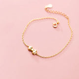 Bow Ankle 925 Sterling Silver Golden Bracelet Leg Chain Foot Jewelry