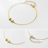 Bow Ankle 925 Sterling Silver Golden Bracelet Leg Chain Foot Jewelry