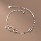S925 Silver Pearl Tulip Flower Circle Anklet Bracelet