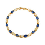 MIQIAO Yellow Stone Crystal Bangles Wrist Band Chain Bracelet for Women