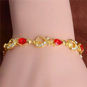 Vintage Multi-color Crystal Bracelet Water Drop Cubic Zircon Wedding Jewelry