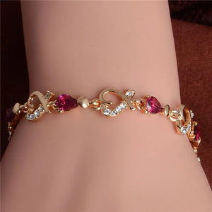 Vintage Multi-color Crystal Bracelet Water Drop Cubic Zircon Wedding Jewelry