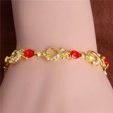 Vintage Multi-color Crystal Bracelet Water Drop Cubic Zircon Wedding Jewelry