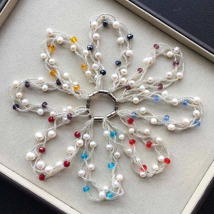 Natural Freshwater Pearl Bracelet Bangle Jewelry Gift, 10pcs/lot