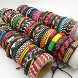 10pcs Colorful Leather Bracelets Mix Styles Party Favor Gift Jewelry