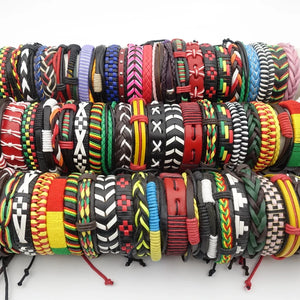 10pcs Colorful Leather Bracelets Mix Styles Party Favor Gift Jewelry