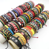 10pcs Colorful Leather Bracelets Mix Styles Party Favor Gift Jewelry