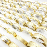 20pcs Stainless Steel Golden Plated Wedding Bands Couple Ring