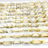 20pcs Stainless Steel Golden Plated Wedding Bands Couple Ring