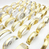 20pcs Stainless Steel Golden Plated Wedding Bands Couple Ring
