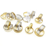 20pcs Stainless Steel Golden Plated Wedding Bands Couple Ring