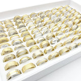 20pcs Stainless Steel Golden Plated Wedding Bands Couple Ring