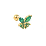 Crystal Zircon Crown Butterfly Lightning Stud Earrings 925 Silver