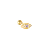 Crystal Zircon Crown Butterfly Lightning Stud Earrings 925 Silver