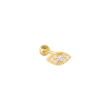Crystal Zircon Crown Butterfly Lightning Stud Earrings 925 Silver