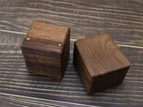 Square Jewelry Box Rings Earrings Walnut Organizer Case for Women