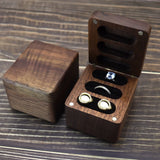 Square Jewelry Box Rings Earrings Walnut Organizer Case for Women