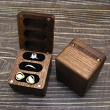 Square Jewelry Box Rings Earrings Walnut Organizer Case for Women