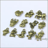 Vintage Bronze Chinese Zodiac Pendant DIY Jewelry Findings