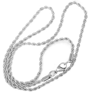 4MM Stainless Steel Rope Chain Necklace 16-36 inches
