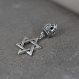 925 Silver Retro Crown Hoop Earring Punk Style Men Women Jewelry