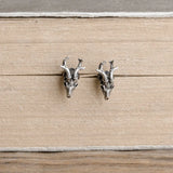 925 Silver Deer Skull Stud Earring Street Style Ear Pin