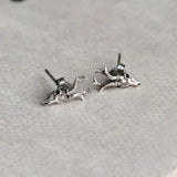 925 Silver Deer Skull Stud Earring Street Style Ear Pin