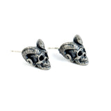 925 Silver Satan Skull Stud Earring Street Punk Style