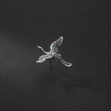925 Silver Retro Flying Cranes Stud Earring - Punk Style Ear Pin