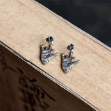 925 Silver Skull Demon Hand Stud Earring
