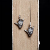 925 Silver Skull Demon Hand Stud Earring