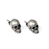 925 Silver Skull Stud Earrings Punk Style Ear Pin Men Women