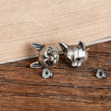925 Silver Cat Mask Stud Earring Street Punk Style