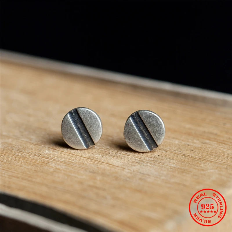 925 Sterling Silver Screw Earrings Hypoallergenic Studs
