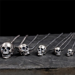 925 Sterling Silver Skull Pendant Necklace Men Women Accessories