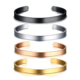 Minimalist Stainless Steel Cuff Bracelet Adjustable Jewelry Gift
