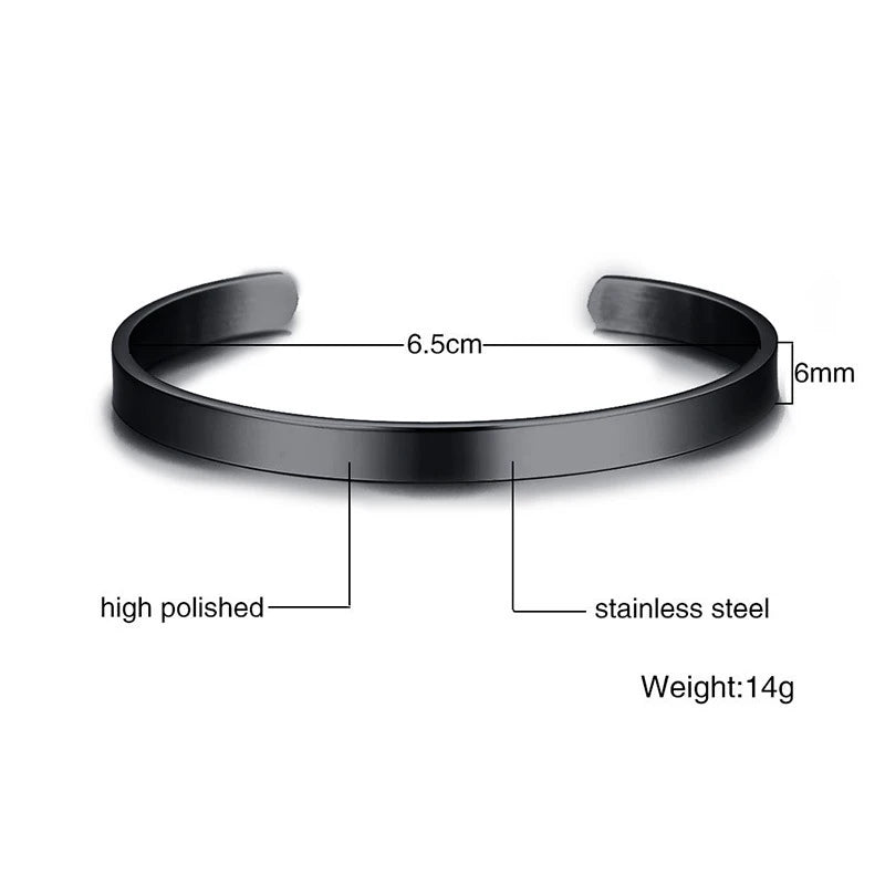 Minimalist Stainless Steel Cuff Bracelet Adjustable Jewelry Gift
